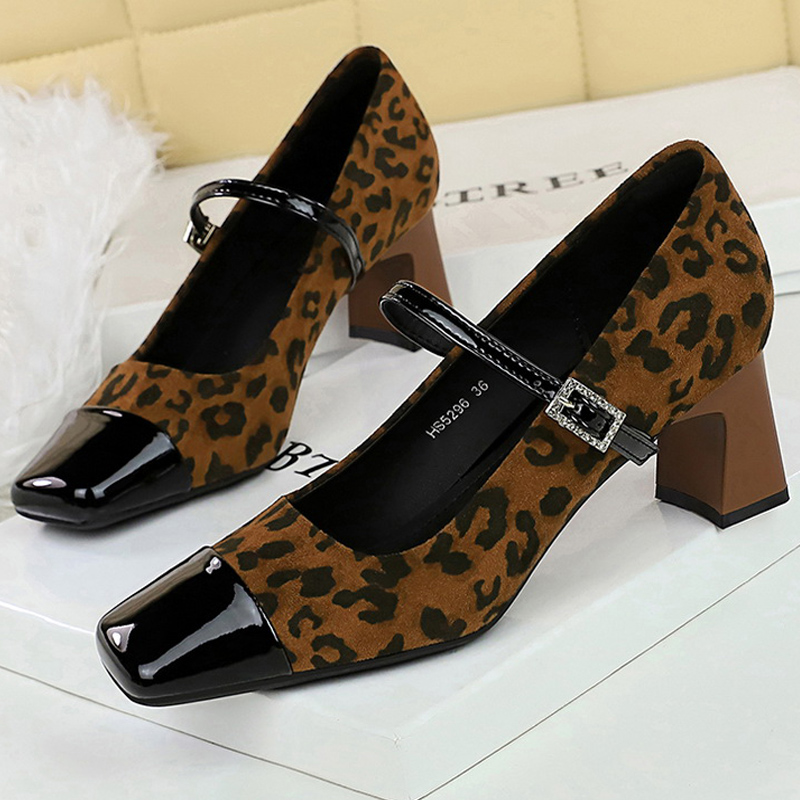 Shoe Tree - Buty BIGTREE Damskie Czółenka z Leopardzim